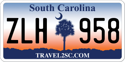 SC license plate ZLH958