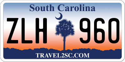 SC license plate ZLH960