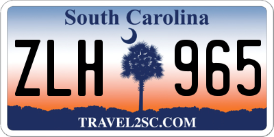 SC license plate ZLH965