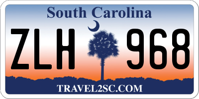 SC license plate ZLH968