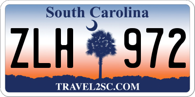 SC license plate ZLH972