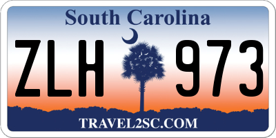 SC license plate ZLH973