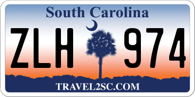 SC license plate ZLH974