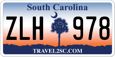 SC license plate ZLH978