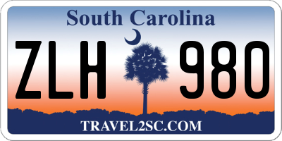 SC license plate ZLH980
