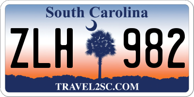 SC license plate ZLH982