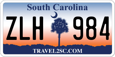 SC license plate ZLH984