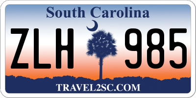 SC license plate ZLH985