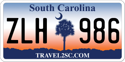 SC license plate ZLH986