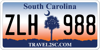 SC license plate ZLH988