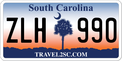 SC license plate ZLH990