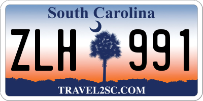 SC license plate ZLH991