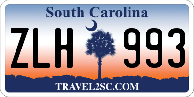 SC license plate ZLH993