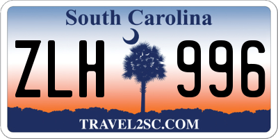 SC license plate ZLH996