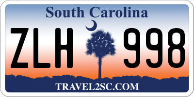 SC license plate ZLH998