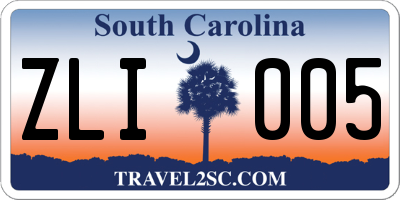 SC license plate ZLI005
