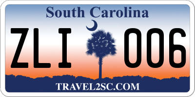 SC license plate ZLI006
