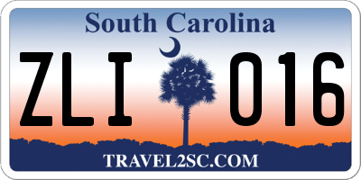 SC license plate ZLI016