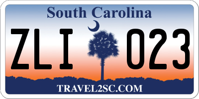 SC license plate ZLI023