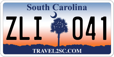 SC license plate ZLI041