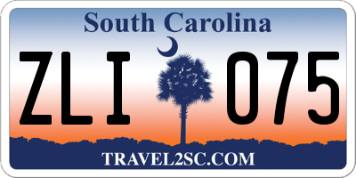SC license plate ZLI075
