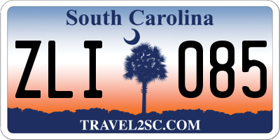 SC license plate ZLI085