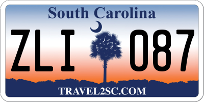 SC license plate ZLI087