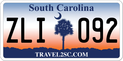 SC license plate ZLI092