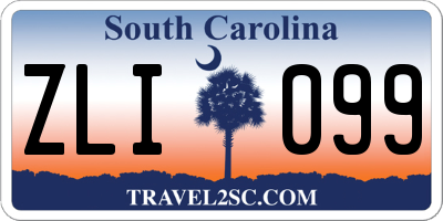 SC license plate ZLI099