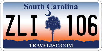 SC license plate ZLI106
