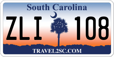 SC license plate ZLI108
