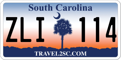 SC license plate ZLI114