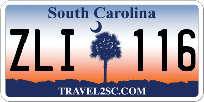 SC license plate ZLI116