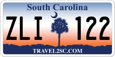 SC license plate ZLI122
