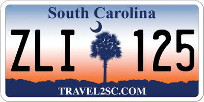 SC license plate ZLI125