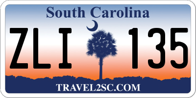SC license plate ZLI135