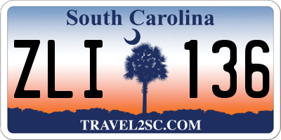 SC license plate ZLI136