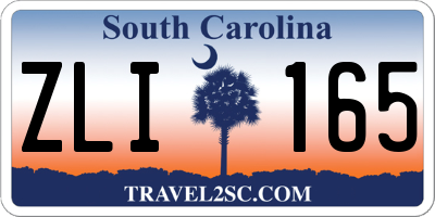 SC license plate ZLI165