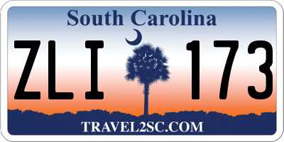 SC license plate ZLI173