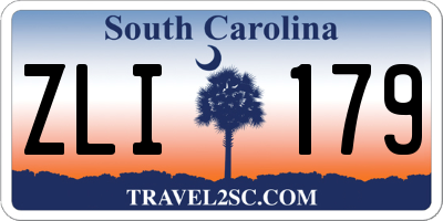 SC license plate ZLI179