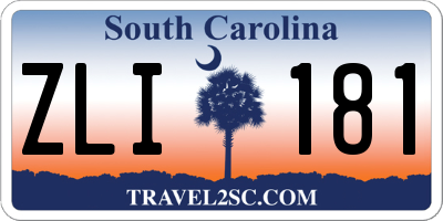 SC license plate ZLI181