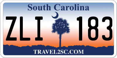 SC license plate ZLI183