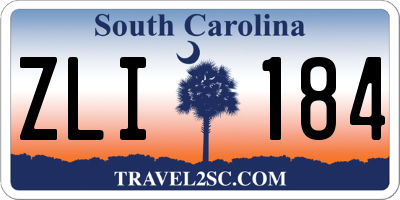 SC license plate ZLI184