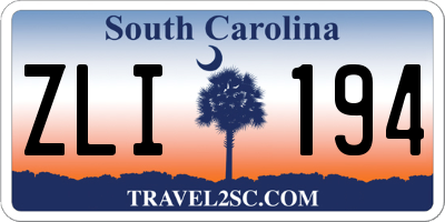 SC license plate ZLI194