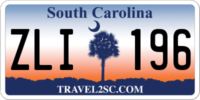 SC license plate ZLI196