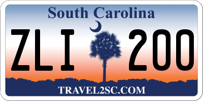 SC license plate ZLI200