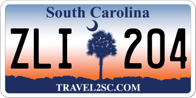 SC license plate ZLI204