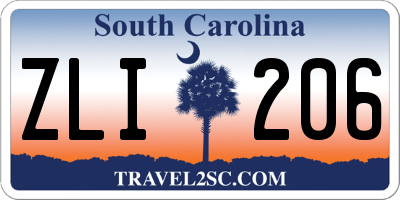 SC license plate ZLI206