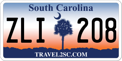 SC license plate ZLI208