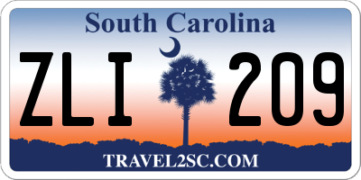 SC license plate ZLI209